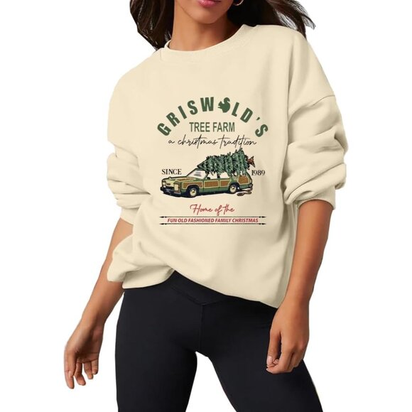 Women Snowman Wine Cheers Sweatshirt Christmas Graphic Long Sleeve Holiday Top - Picture 2 of 4